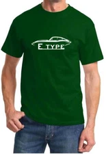 Jaguar E-Type Coupe British Sports Car Classic Outline Design Tshirt