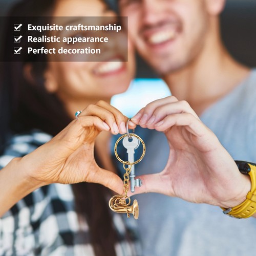 Brass Tuba Key Chain Miniature Golden Musical Instrument Key Chains GDB