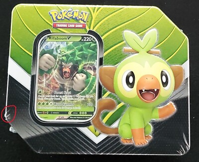 One Factory Sealed Pokémon TCG 2020 Galar Partners Tin - Featuring Rillaboom V