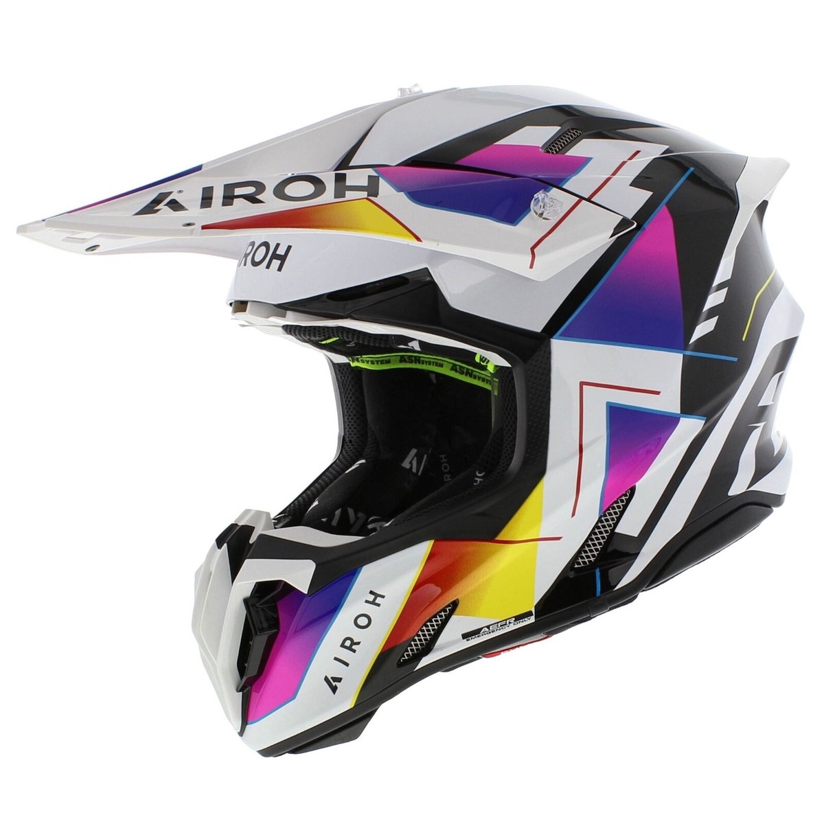 AIROH ツイスト3.0 Lサイズ Airoh Twist 3.0 Rainbow Gloss Black Purple White, Offroad MX