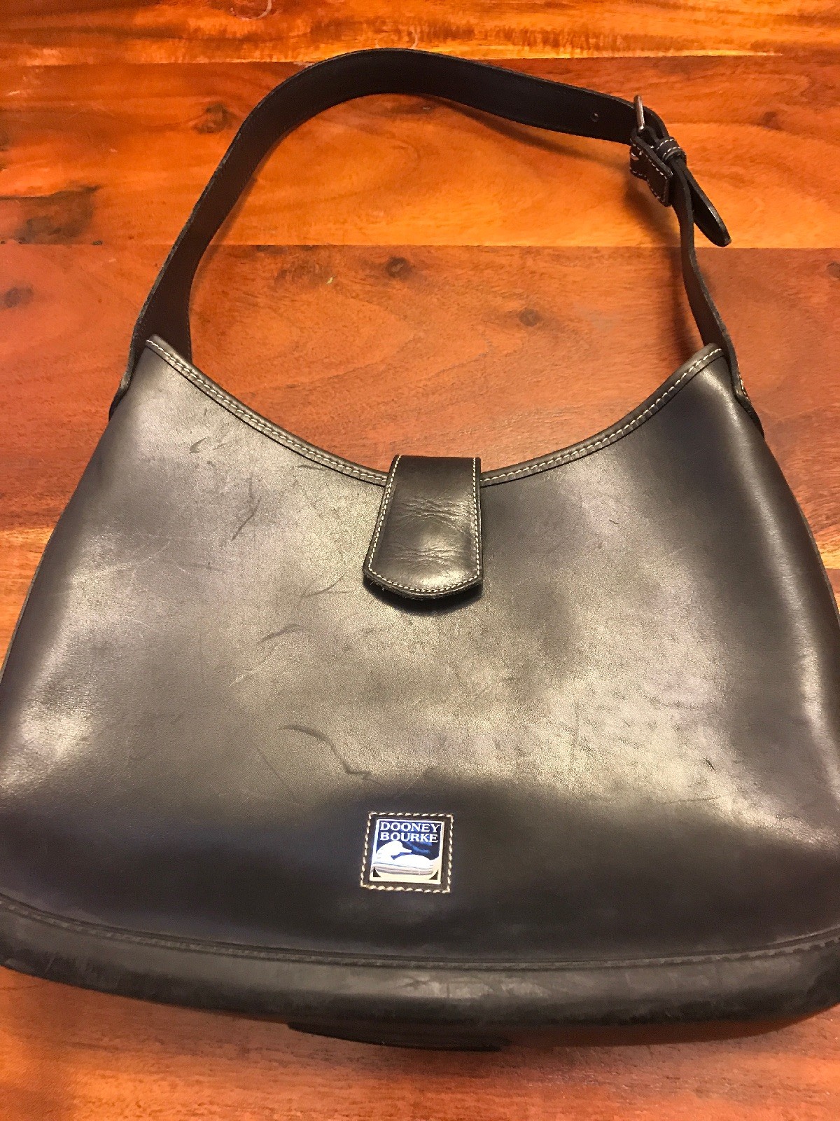 Dooney & Bourke Flat Black Parasole Leather Hobo Shoulder Bag Handbag Purse (TD) eBay
