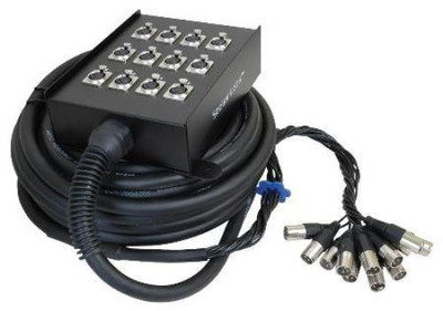 #ad 12 CH Cable Snake DJ Sound Setup Gear Twelve Channel 32#x27; Length Concert Blk NEW $119.00