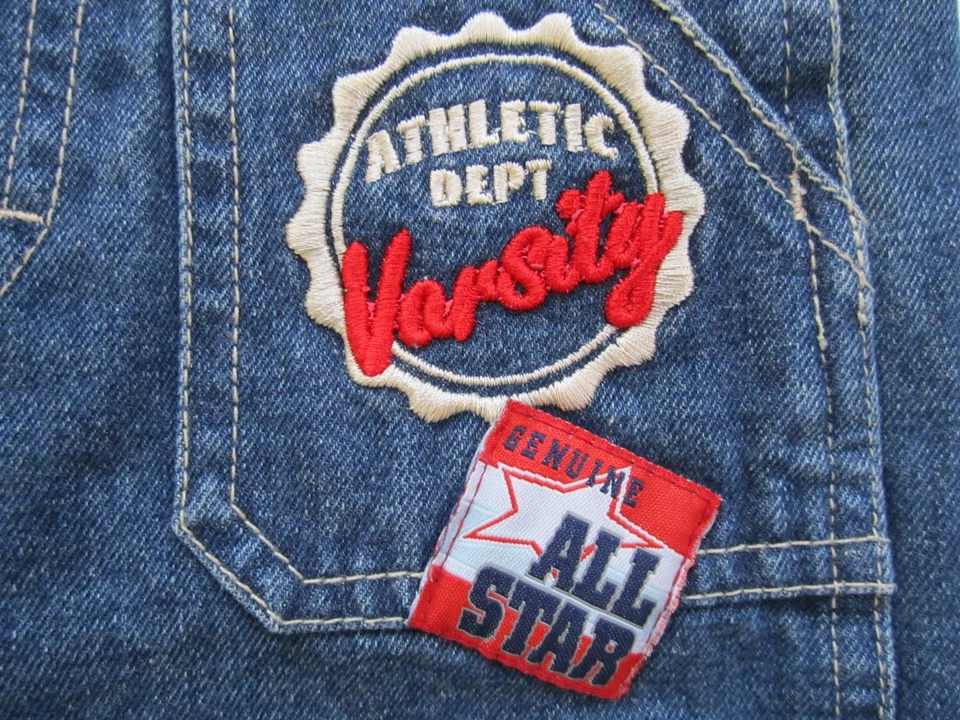 Kid's Sporty [ 18m ] Overall Jean Shorts Boys Soccer Child Denim Jumpsuit Romper - Image 4 of 4