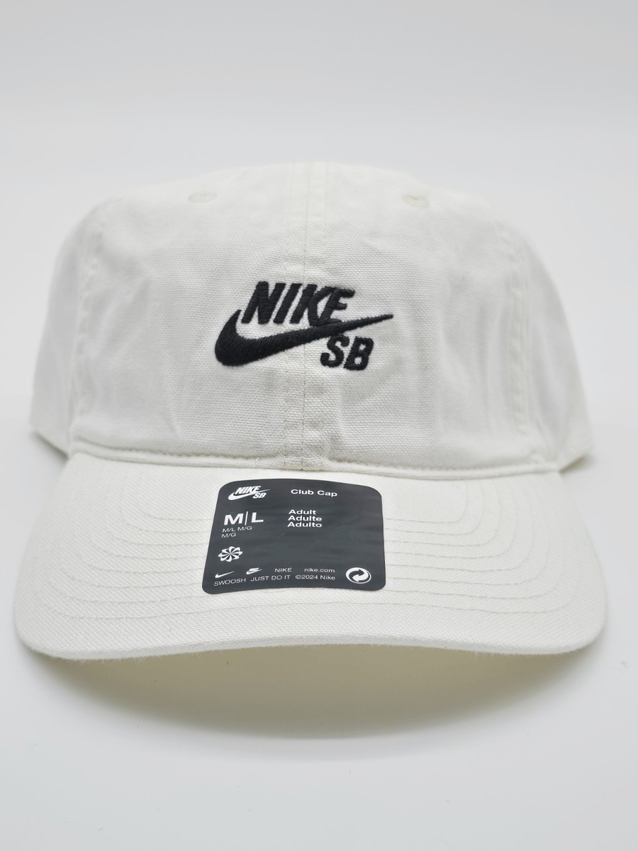 Nike SB Club Hat White Adult Size M/L Adjustable Strap Back Cap