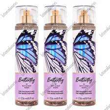 🦋Bath & Body Works BUTTERFLY Fine Fragrance Mist Spray 8 oz - Lot of 3 - NEW