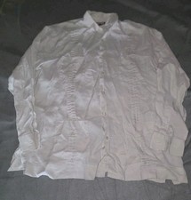 BOHIO Men's 100 Linen Beige Long Sleeve Four-Pocket Cuban Guayabera Shirt 2XL