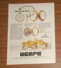 Seltene Werbung vintage ROLEX DAY-DATE Uhr & Türkische Uhr - Wempe 1985
