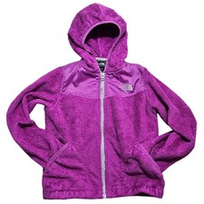 The North Face Girls Purple Osito High Pile Fleece Full Zip Hooded Size S 7/8 