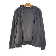 Polo Ralph Lauren Mens Gray Double Knit Full Zip Hoodie and Jogger Tracksuit M