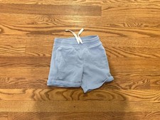 Primary Clothing Blue Terry Drawstring Shorts Pockets Boys Girls Unisex Size 4-5