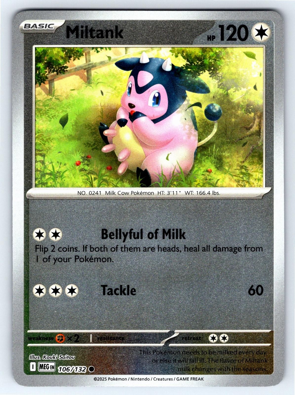 Miltank 106/132 Common Mega Evolution Pokemon Reverse Holo Near Mint