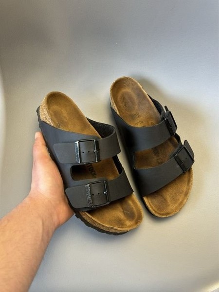 Women Birkenstock Arizona Sandals Black Leather 39