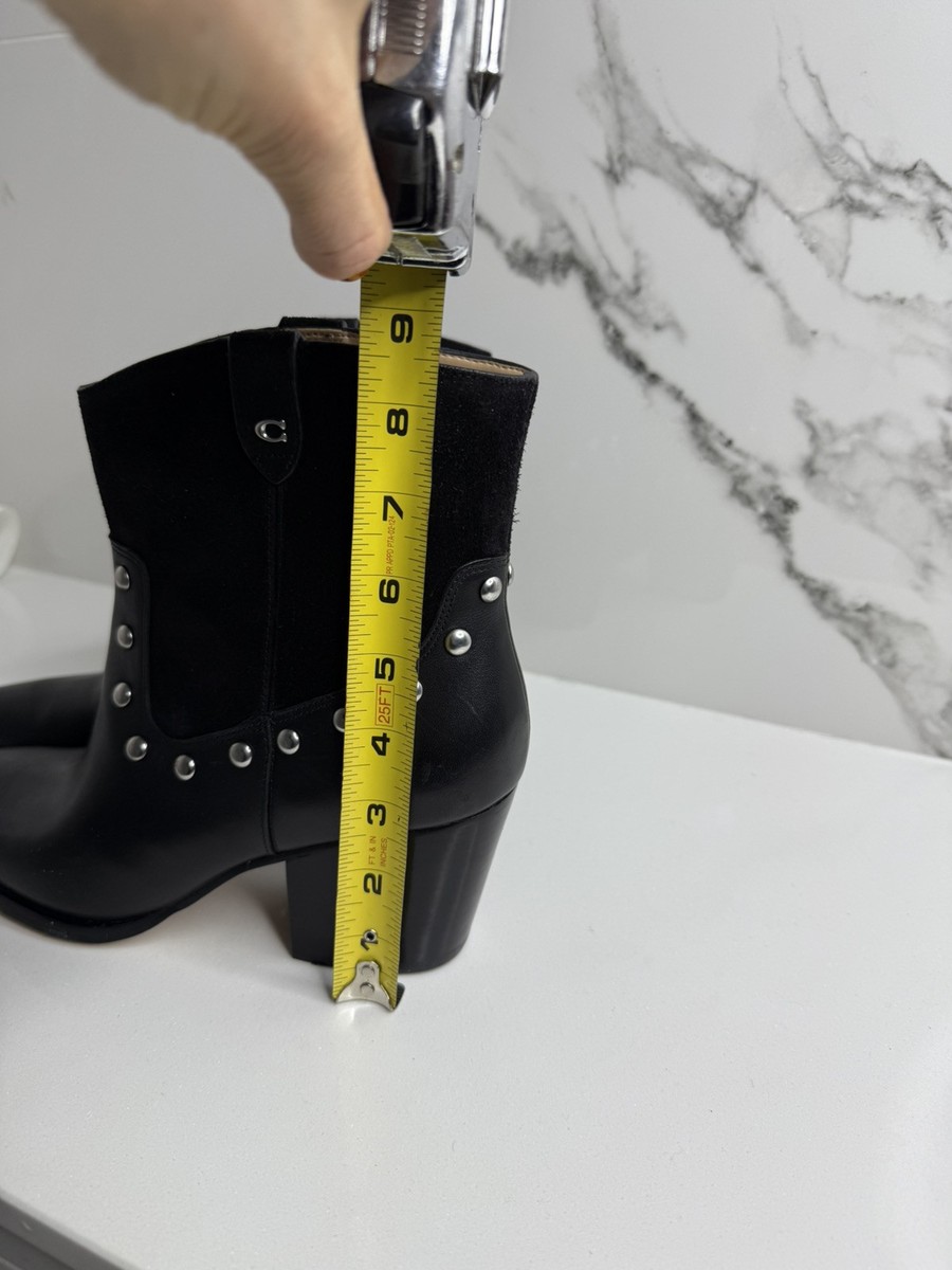 【COACH】レディース*異素材MIX レザーブーティ Pauline Bootie NEW Coach Pauline Bootie Women /Black/Leather/Studs/Ankle
