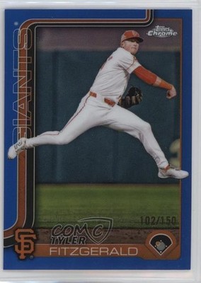 2025 Topps Chrome Blue Refractor 102/150 Tyler Fitzgerald #30 19l7