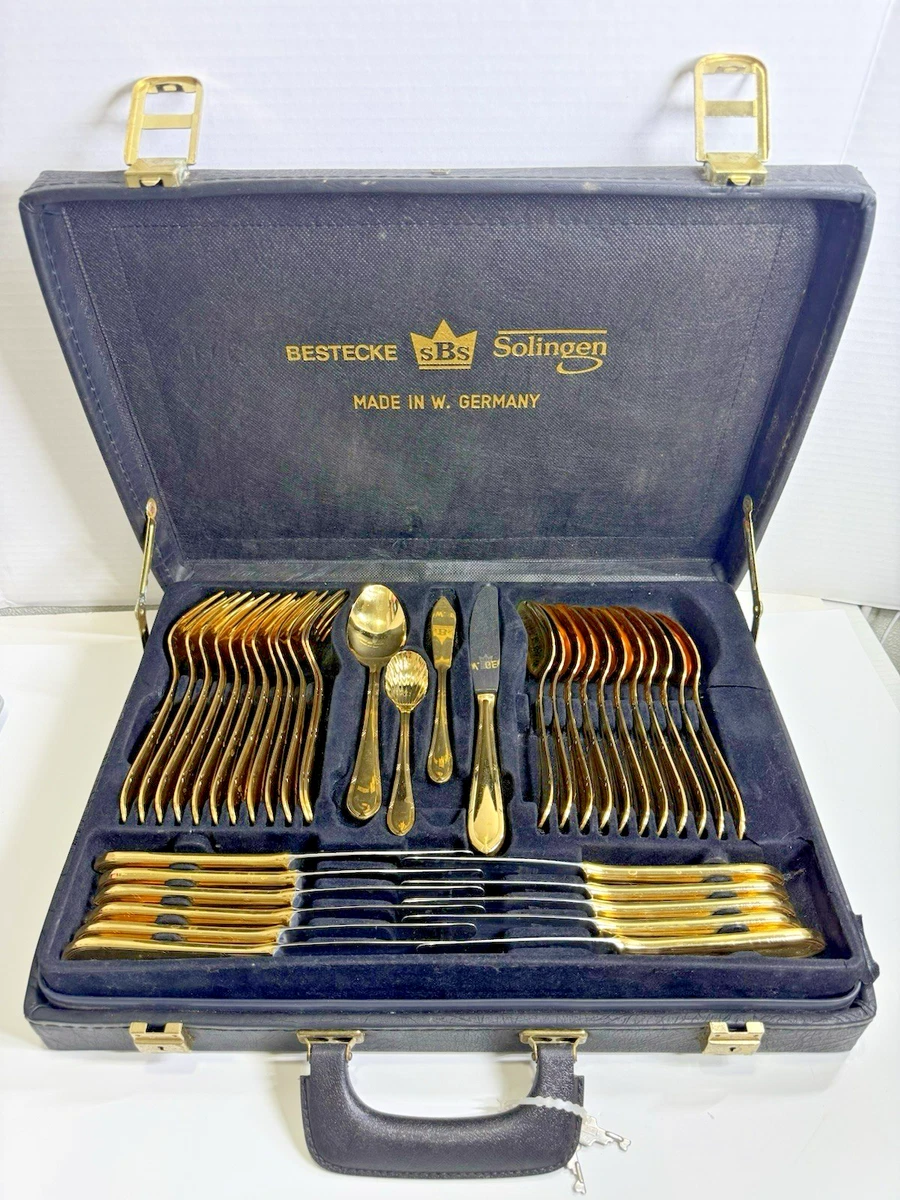 SBS Bestecke (エスビーエス・ベステッケ):ドイツ カトラリーセット SBS-Bestecke Solingen 23/24K Gold Plated 71pc Complete Flatware