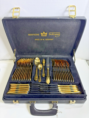 SBS-Bestecke Solingen 23/24K Gold Plated 71pc Complete Flatware