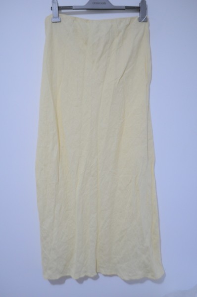 Aere Colum Maxi Skirt Womens Size 16 Yellow Linen Elastic waist