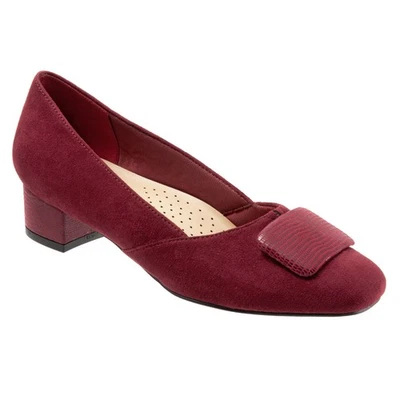Trotters Delse escarpin pour femmes en suede rouge - Photo 1/4