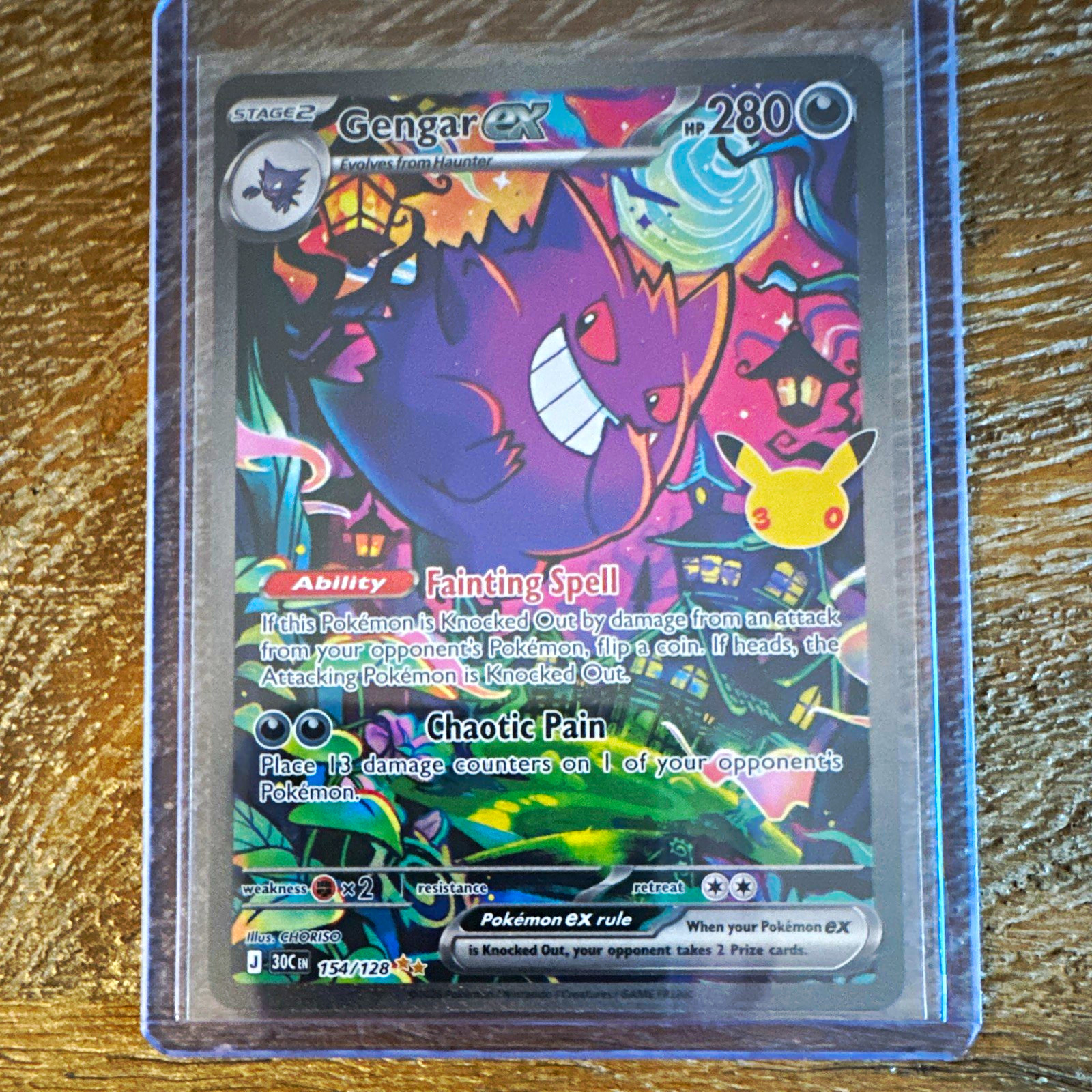 Gengar ex 154/128 SV05 Temporal Forces Ultra Rare Full Art Holo Pokemon TCG