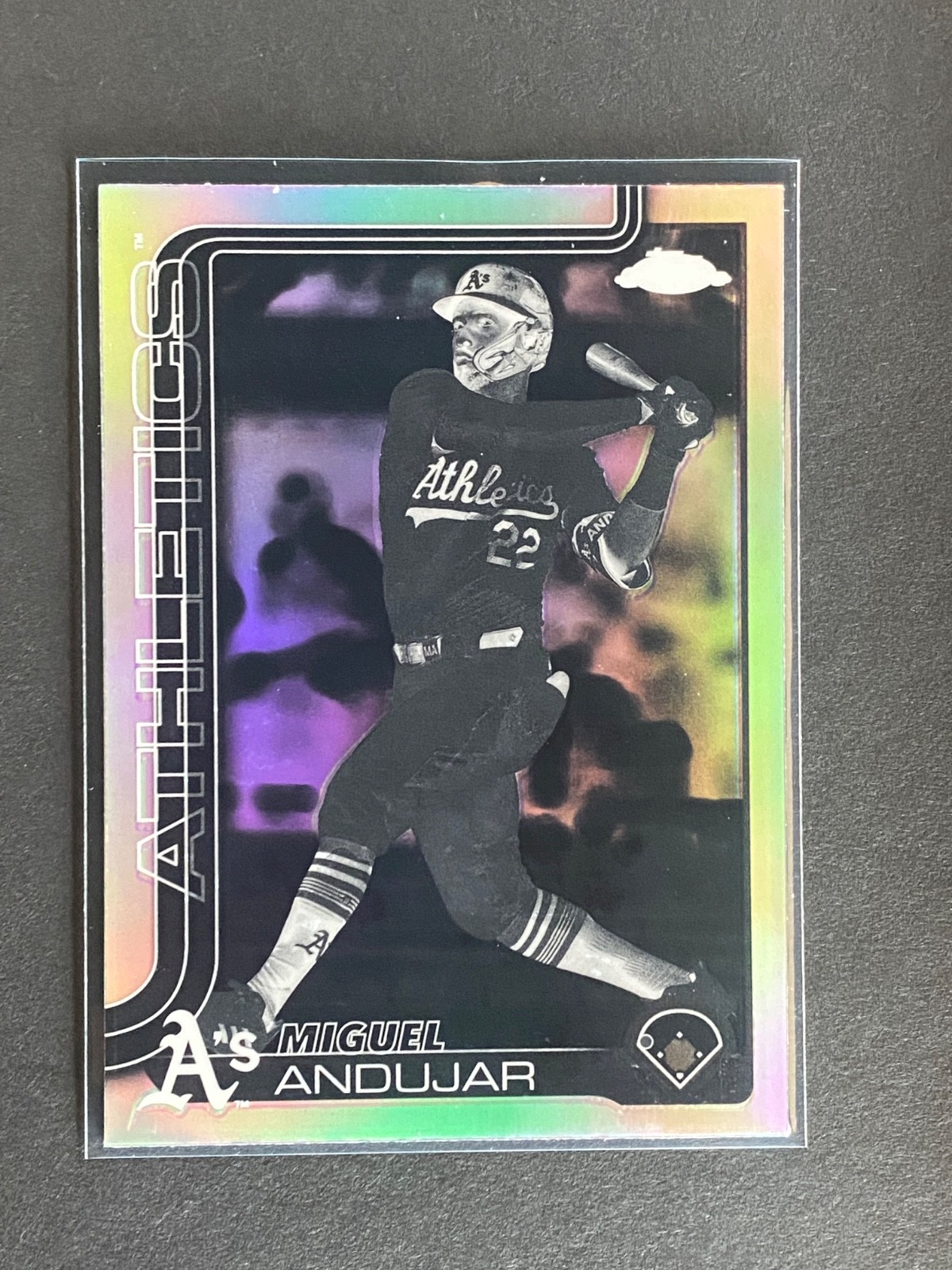 2025 Topps Chrome Negative Refractor Miguel Andujar Oakland Athletics 45