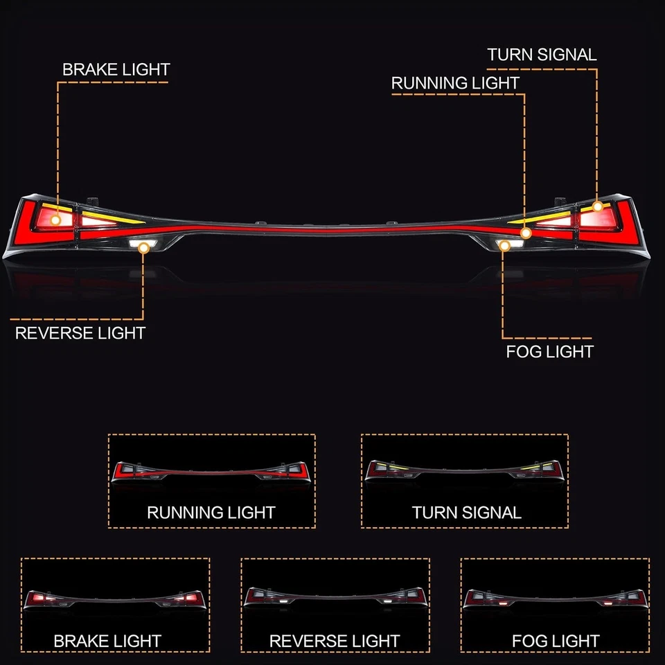 Luces traseras LED de arranque rojo secuencial para Lexus IS250 IS300 IS350 2014-2019 Foto 2 de 4