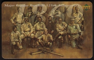3m MLB Red Stockings Players- 125th Anniv (1st Upper Deck) USED Phone Card