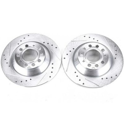 PowerStop EBR1008XPR fits Audi 05-11 A6 Rear Evo Drilled/Slotted Rotors-Pair