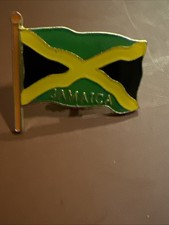 Broche ancienne drapeau Jamaïque avec Jamaïque sur le drapeau LN