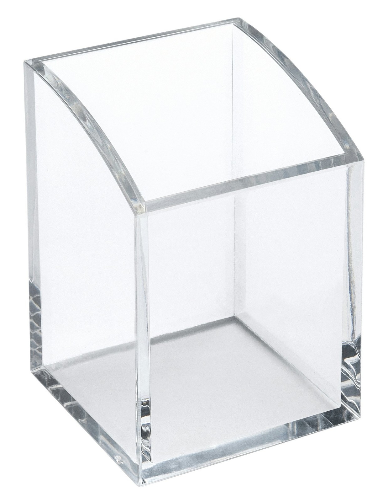 Osco Clear Acrylic Pen Pot – Square Transparent Pencil Square, (Square)