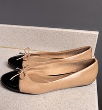 Anne Klein Luci Iflex Womens Cap Toe Tan Black Ballet Flats Shoes Size 7.5