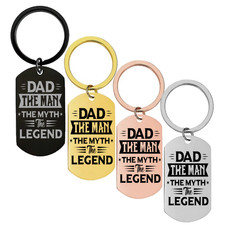 Compact Durable Engraved Dad The Man Myth Legend Dog Tag Keychain Gift for Him