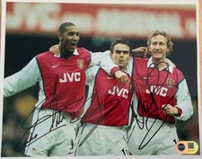 Marc Overmars Nicolas Anelka Ray Parlour signed Arsenal 10x8 photoRACC ACGCert