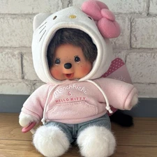 Hello Kitty Monchhichi S plush toy, Sanrio collaboration, new 2018