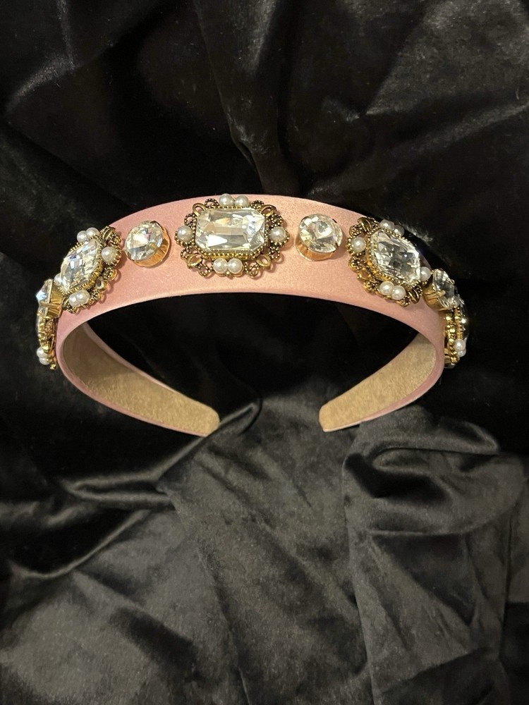 Elegant Pink Rhinestones Embellished Headband for Women & Teenagers, Elegant