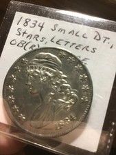 1834 Capped Bust Half Dollar 50C Small Date 90% Silver US Coin Nice Coin - Look!