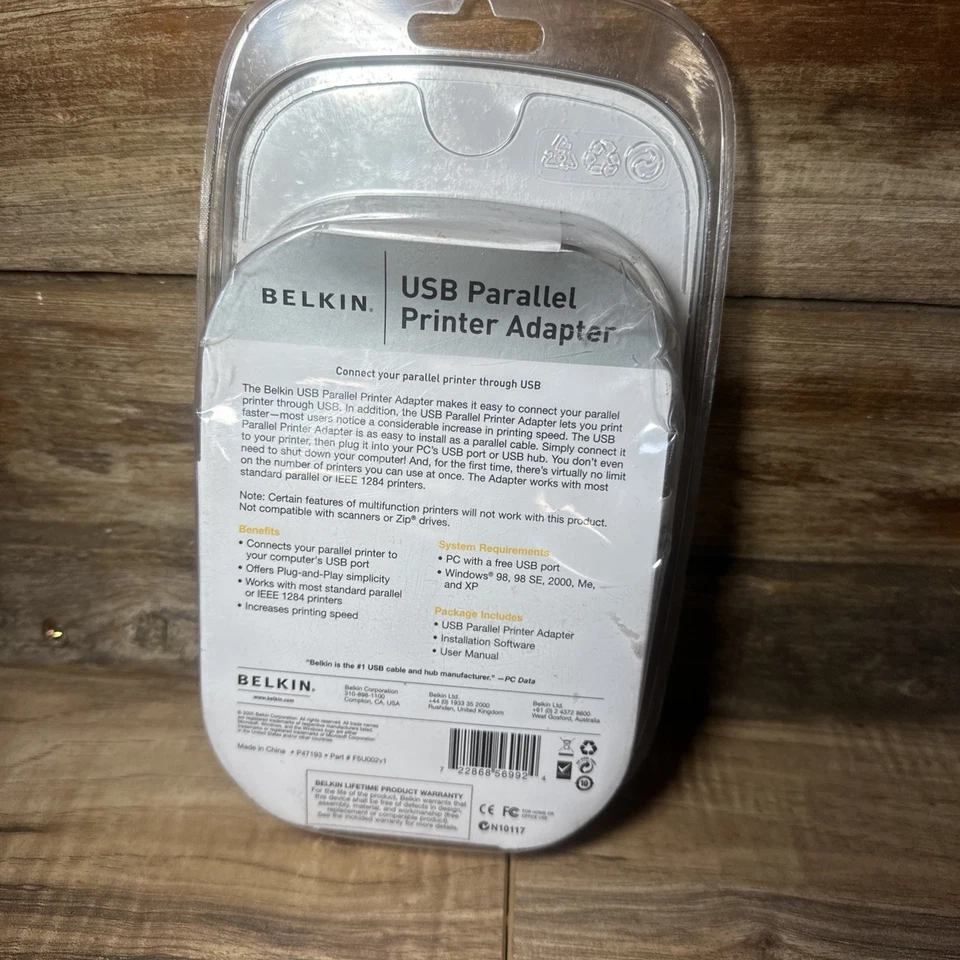 Belkin USB Parallel Printer Adapter w/ Installation Software F5U002v1 P47193 - Image 2 of 2