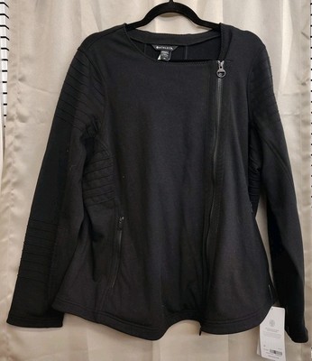 Athleta Moto Jacket Size 2XL Minimalistic Black Zip Up Pockets NWT #982849
