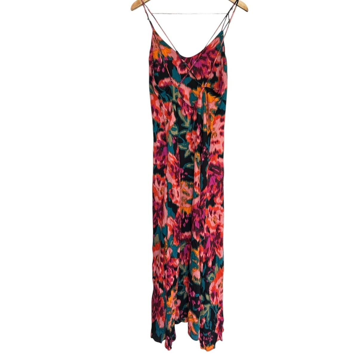 Stillwater Double Strap Slip Maxi Dress Medium Multicolor Floral $242 Retail View 6