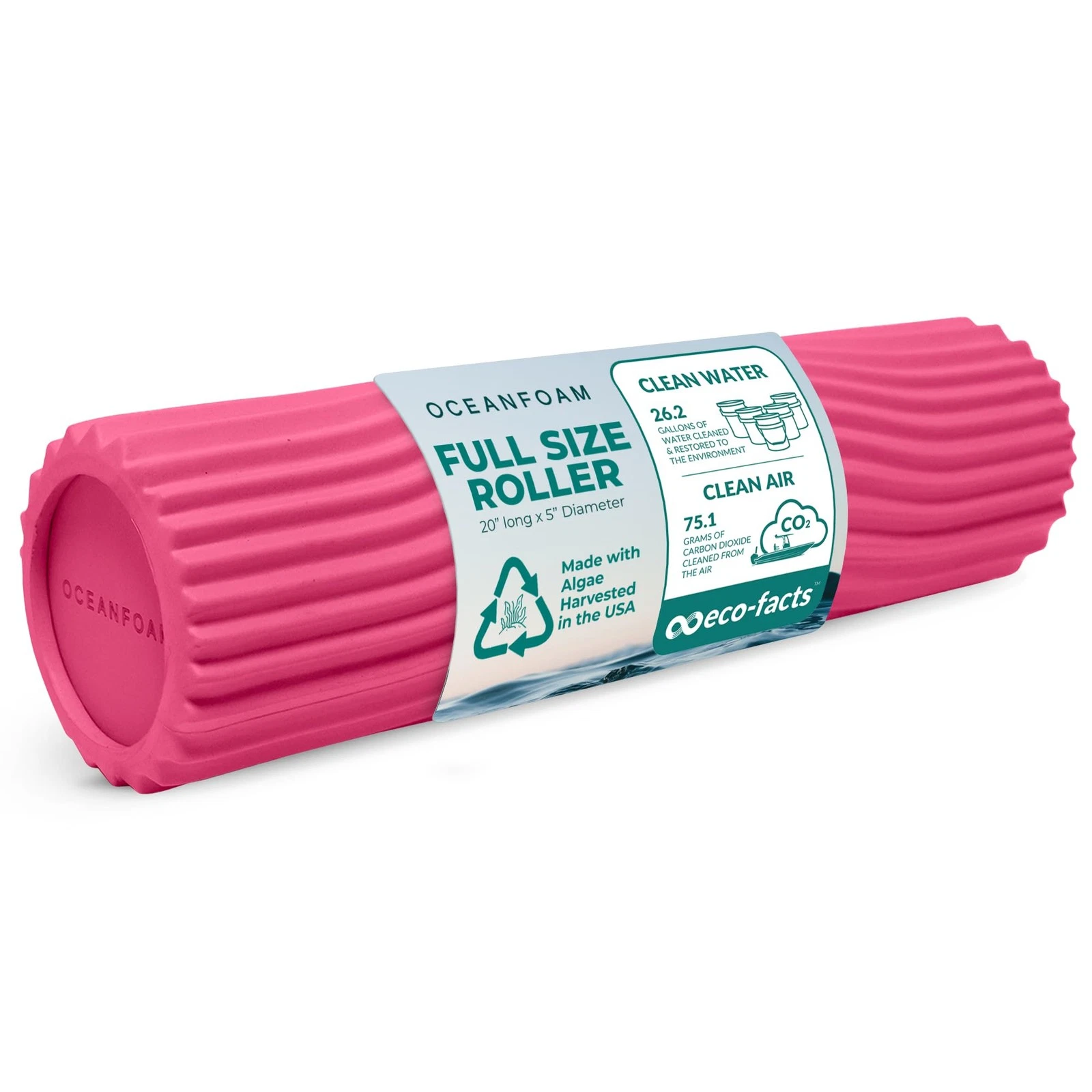 Tidal Roller - Hot Pink - Muscle Massage Foam Roller for Back Pain & Stretchi...