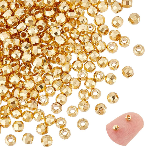 Metall Abstandsperlen 3Mm FüR Schmuckherstellung, 200 StüCk, Goldfarben-image