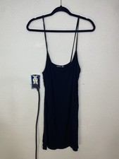 Boohoo Black Strappy Slip Dress Womens US 14 Bodycon 