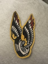 Chain Stitched Vintage 50s Biker Patch Wings And Wheels