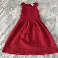 Ganni Burgundy Red Textured Waffle Knit Pleated Sleeveless Mini Dress XS