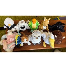 Ganz Webkinz Plush Lot 12 Retired Stuffed Animals Cat Owl Pelican Bat Kangaroo