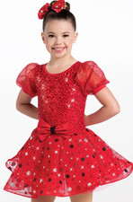 Dance Costume Small Child Red Weissman 14373 Jazz Tap Sequin Glitter Tutu