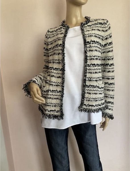 Women Massimo Dutti Blazer Black Tweed 38