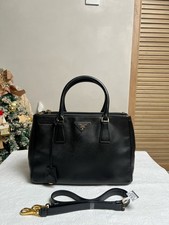 Auth PRADA Galleria Tote Bag Black Large Saffiano Leather
