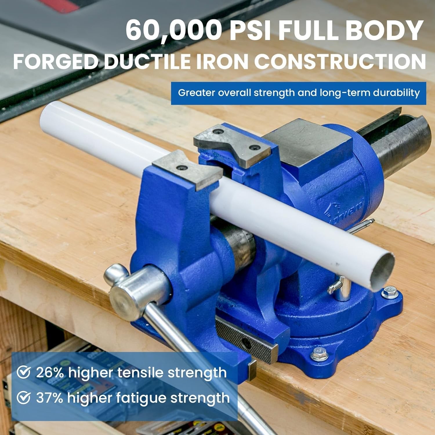 360-Degree Dual-Purpose Heavy-Duty Bench Vise for Precision Work Tasks
