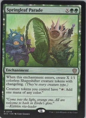 MTG Normal Springleaf Parade R Commander: Lorwyn Eclipsed 19 NM