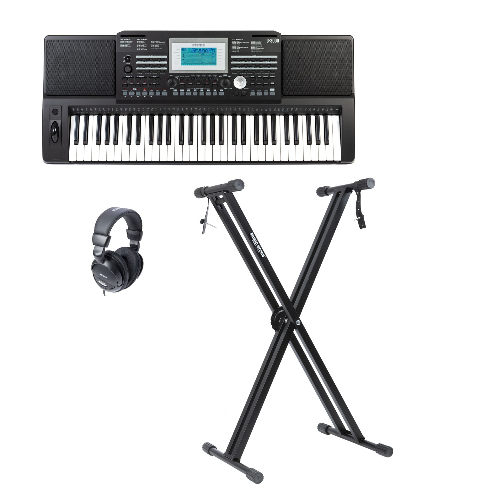 Набор клавишных инструментов Fame G-3000 737 звуков 240 стилей 128 Poly USB MIDI 61 Tasten 45090₽